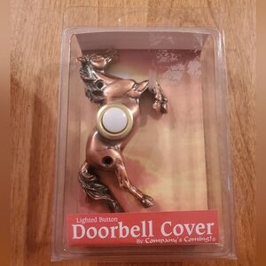 Lighted Button "Bronzed Stlye Horse" Doorbell Cover Farmhouse Decor Equestrian